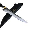 Faca Campeira Artesanal 9 Polegadas - Cabo Casco de Cavalo Full Tang - Guarda e Pomo em Latão