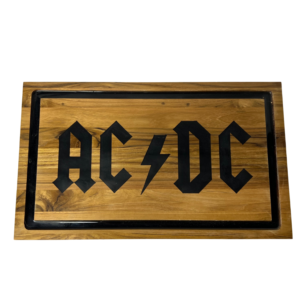 Kit AC/DC - Faca 8" + Tábua Personalizada