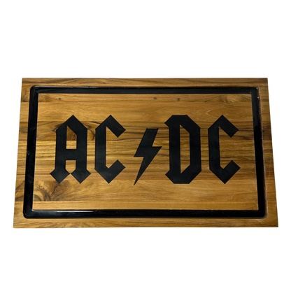 Kit AC/DC - Faca 8" + Tábua Personalizada