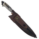 Faca Artesanal para Churrasco 8" Tema Pesca - Cutelaria Gaúcha Cabo Chifre Bovino