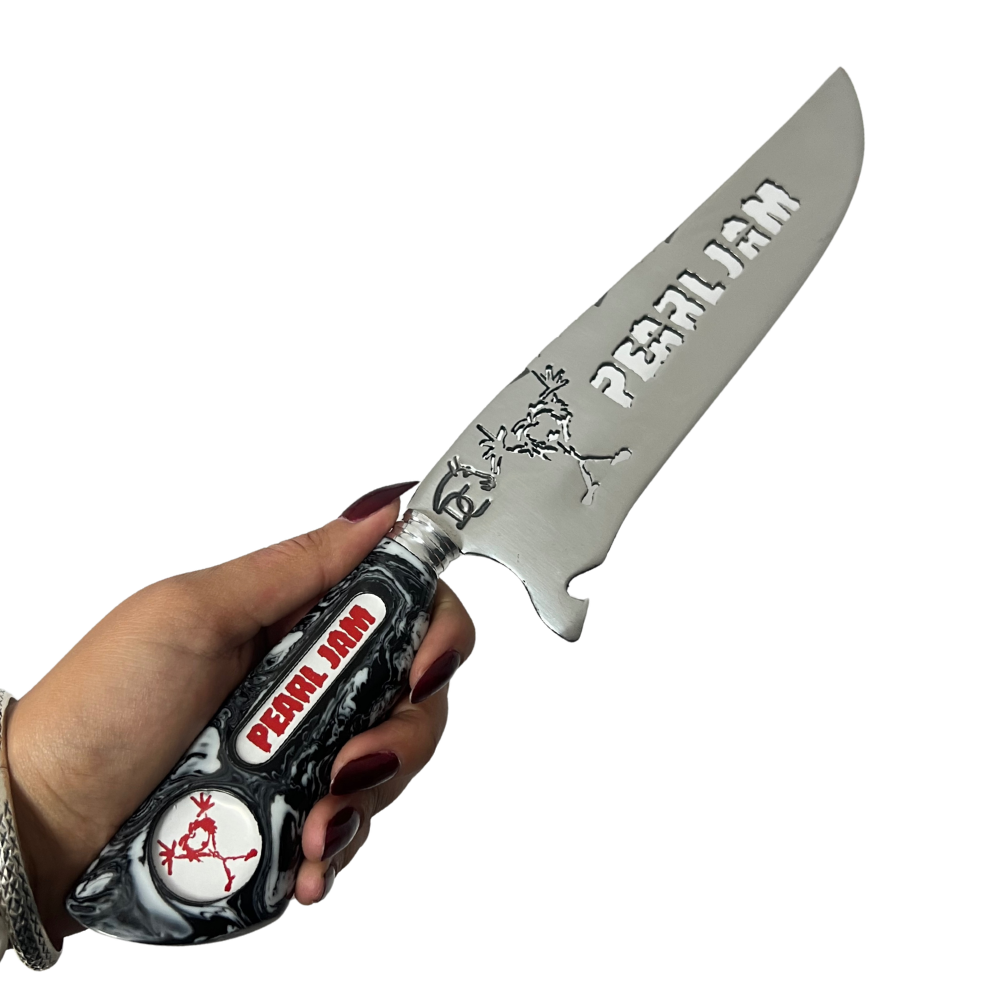 Faca Picanheira Pearl Jam 8 Polegadas - Cabo Resina Personalizado - Churrasco Grunge