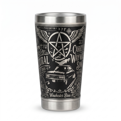 Kit Presente Supernatural - Faca + Copo Térmico - Gravação a Laser 360°
