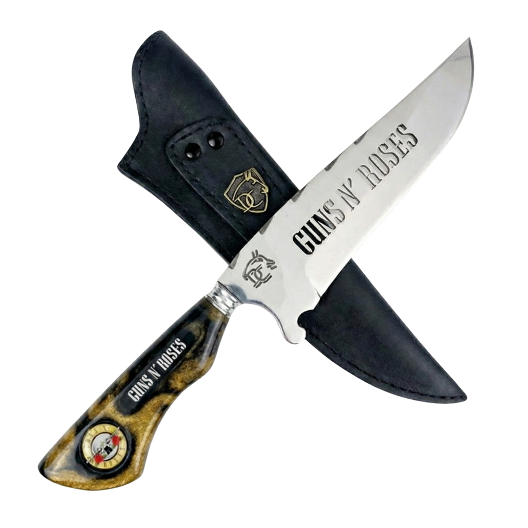 Kit Guns N' Roses - Faca 8" + Tábua Personalizada