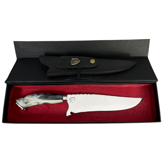 Faca de Patinha 8" Aço Inox 3mm - Cabo Resina e Ferradura