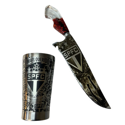 Kit São Paulo - Faca 10" + Copo Térmico - Gravação a Laser 360°