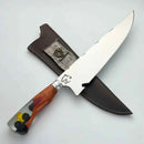 Faca de Churrasco Artesanal 10" Aço Inox - Cabo Madeira e Resina Modelo Trator