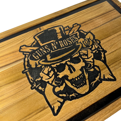 Kit Guns N' Roses - Faca 8" + Tábua Personalizada