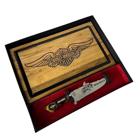 Kit Harley-Davidson - Faca 8" + Tábua Personalizada