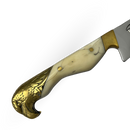 Faca Campeira Artesanal 9" - Cabo Osso Bovino e Latão com Águia