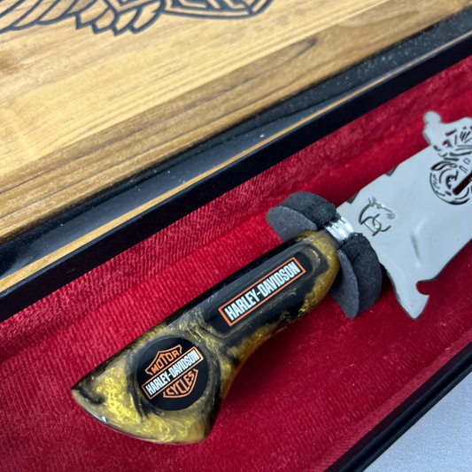 Kit Churrasco Harley-Davidson - Faca 8" + Tábua Personalizada