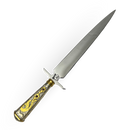 Punhal Alpaca Fio Duplo 11" - Cabo Trabalhado em Latão