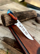 Faca Artesanal para Churrasco 8" Lâmina Vazada - Quem Pesca Vive Mais