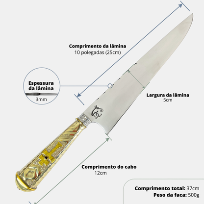 Faca Ouro do Pampa 10" – Campeira em Alpaca