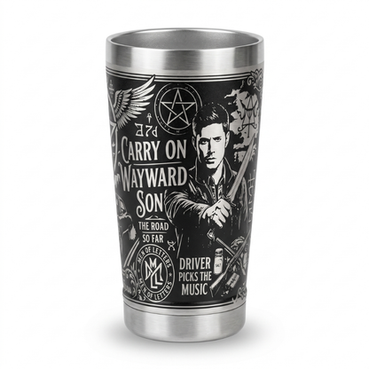 Kit Presente Supernatural - Faca + Copo Térmico - Gravação a Laser 360°