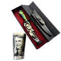 Kit Bolsonaro - Faca Artesanal + Copo Térmico - Gravação a Laser 360° - 2 Peças
