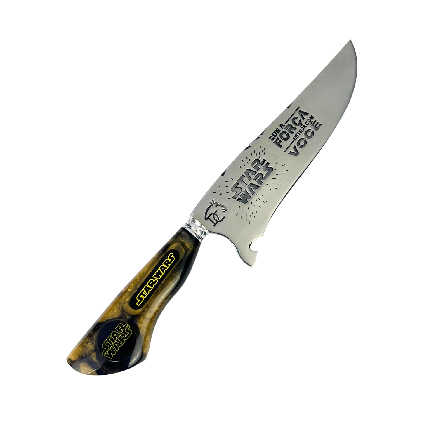 Faca Star Wars 8 Polegadas | Lâmina Vazada Galáxia | Cabo Resina