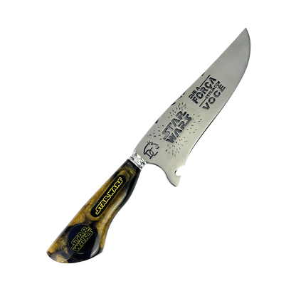 Faca Star Wars 8 Polegadas | Lâmina Vazada Galáxia | Cabo Resina