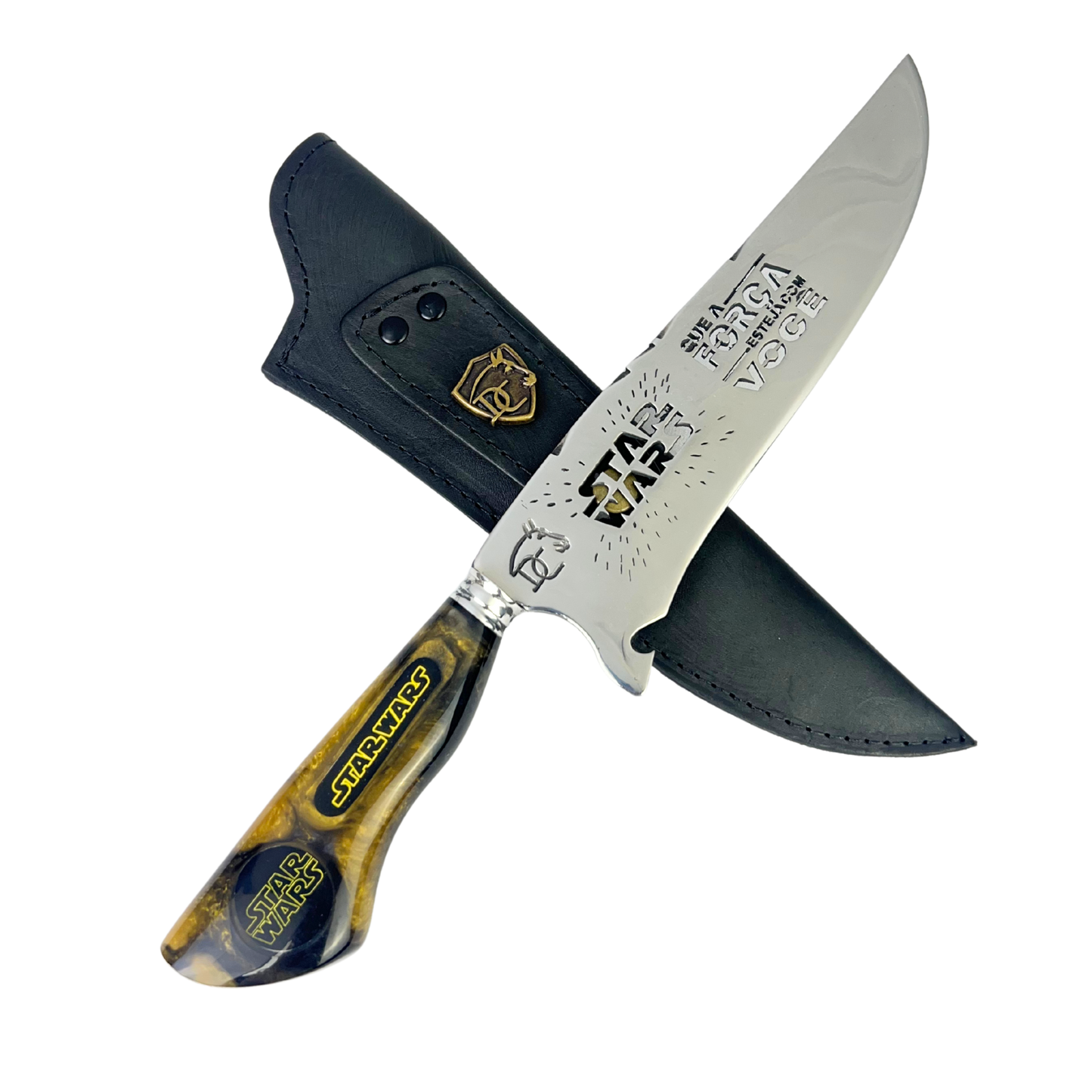 Faca Star Wars 8 Polegadas | Lâmina Vazada Galáxia | Cabo Resina