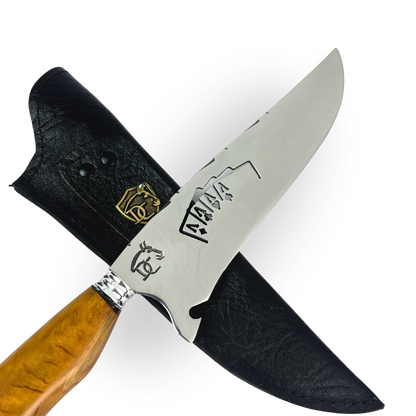 Kit Baralho Premium - Tábua Ás de Copas + Faca 8 Polegadas - Caixa Presente Exclusiva