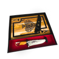 Kit Churrasco Baralho Premium - Tábua Ás de Copas + Faca 8 Polegadas - Caixa Presente Exclusiva
