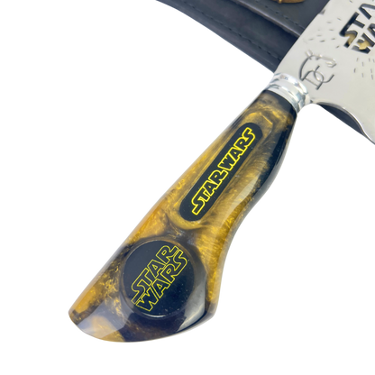 Faca Star Wars 8 Polegadas | Lâmina Vazada Galáxia | Cabo Resina