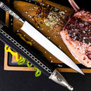 Faca Campeira Herança Gaúcha 9" Aço Inox 420C - Cabo Metal Bainha Couro Corrente