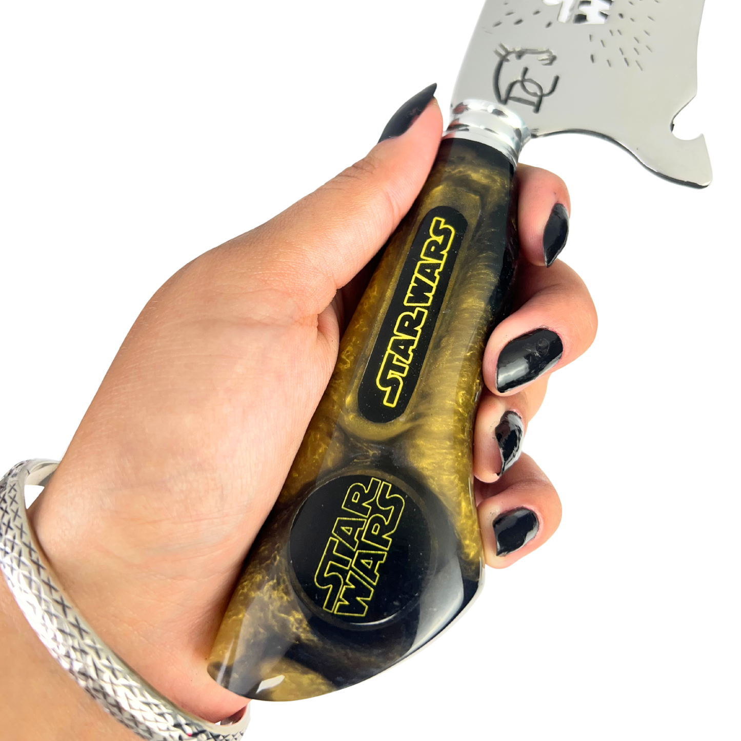 Faca Star Wars 8 Polegadas | Lâmina Vazada Galáxia | Cabo Resina