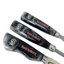 Kit Faca, Garfo e Chaira 8" Iron Maiden - Cabo Resina Personalizado