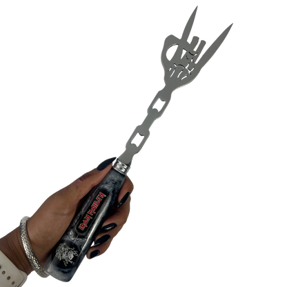 Kit Faca, Garfo e Chaira 8" Iron Maiden - Cabo Resina Personalizado