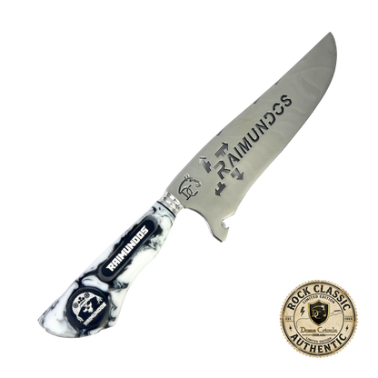 Faca Raimundos 8 Polegadas | Lâmina Vazada Forró Core | Cabo Resina