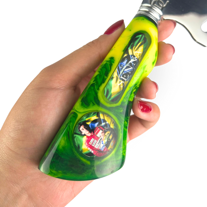 Picanheira Ayrton Senna 8 Polegadas - Cabo Resina + Bainha Couro + Caixinha Presente