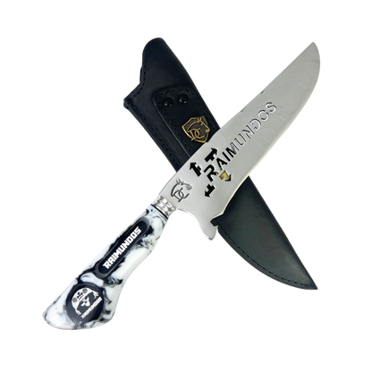 Faca Raimundos 8 Polegadas | Lâmina Vazada Forró Core | Cabo Resina