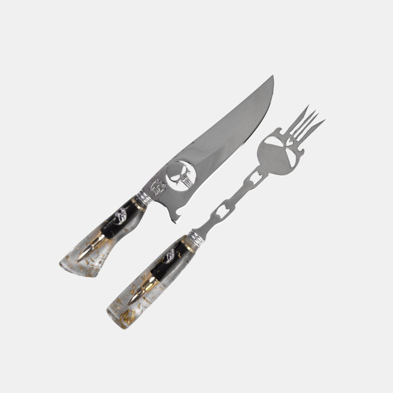 Kit Faca e Garfo Frank Castle 8" -  Justiceiro