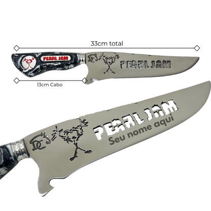 Faca Picanheira Pearl Jam 8 Polegadas - Cabo Resina Personalizado - Churrasco Grunge