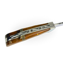 Canivete Artesanal Aço Inox 420C 4 Polegadas - Cabo Madeira com Anel Latão e Trava