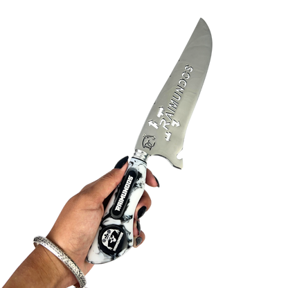 Faca Raimundos 8 Polegadas | Lâmina Vazada Forró Core | Cabo Resina