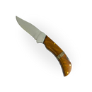 Canivete Artesanal Aço Inox 420C 4 Polegadas - Cabo Madeira com Anel Latão e Trava