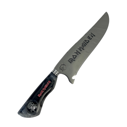 Kit Faca, Garfo e Chaira 8" Iron Maiden - Cabo Resina Personalizado