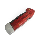 Canivete Damasco 4 Polegadas - Dorso Mosqueado - Cabo Madeira Selecionada com Trava