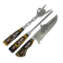 Kit Faca, Garfo e Chaira Harley-Davidson - Cabo Resina Personalizado