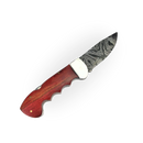 Canivete Damasco 4 Polegadas - Dorso Mosqueado - Cabo Madeira Selecionada com Trava