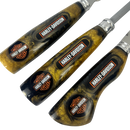 Kit Faca, Garfo e Chaira Harley-Davidson - Cabo Resina Personalizado