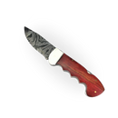 Canivete Damasco 4 Polegadas - Dorso Mosqueado - Cabo Madeira Selecionada com Trava