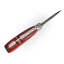 Canivete Damasco 4 Polegadas - Dorso Mosqueado - Cabo Madeira Selecionada com Trava