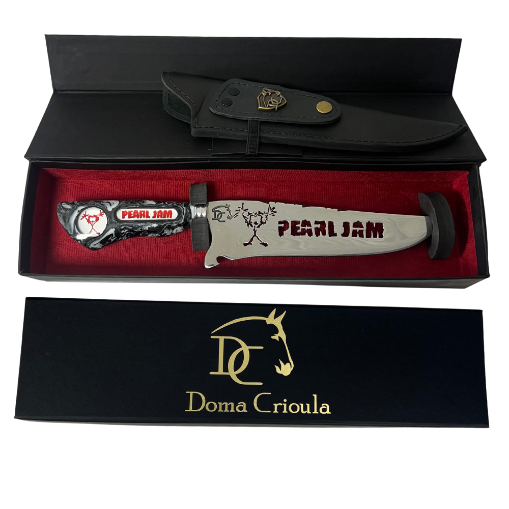 Faca Picanheira Pearl Jam 8 Polegadas - Cabo Resina Personalizado - Churrasco Grunge
