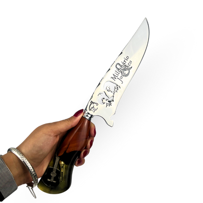 Picanheira Milionario Jose rico 8 Polegadas - Cabo Personalizado - Edição Especial Sertanejo Raiz