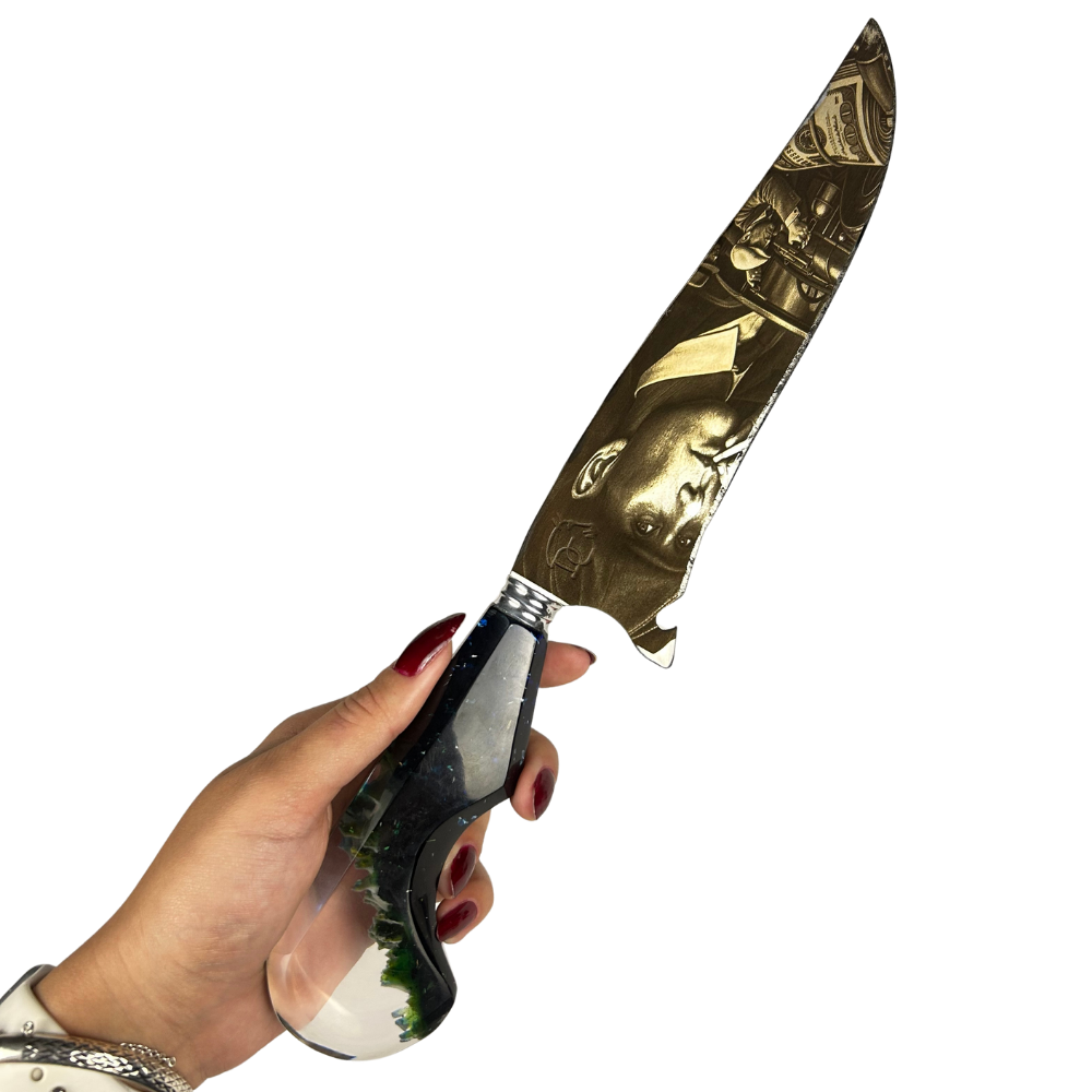 Kit Peaky Blinders - Faca 8" + Cantil - Gravação a Laser