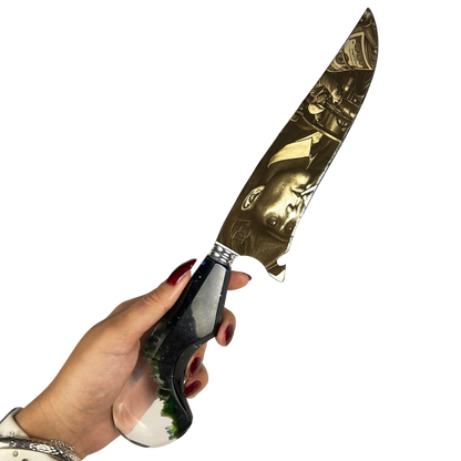 Kit Peaky Blinders - Faca 8" + Cantil - Gravação a Laser