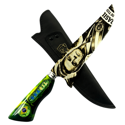 Kit Bolsonaro - Faca Artesanal + Copo Térmico - Gravação a Laser 360° - 2 Peças