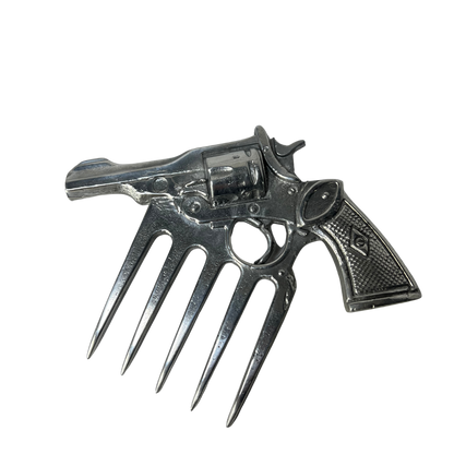 Garra em Formato de Arma Prata com Suporte